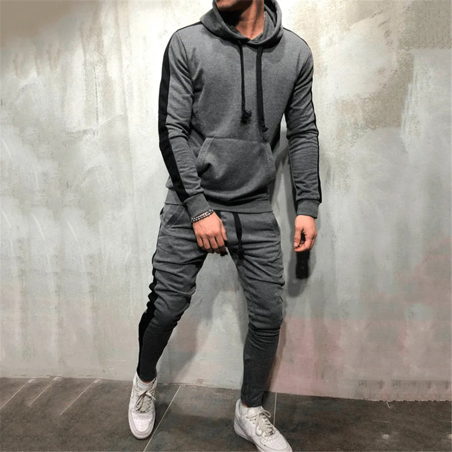 2024 New Autumn Men Running Set Men Sport Suits Sportswear 2Pcs Tracksuit Sportswear Hoodies Sweatshirt&Pant Suit Men Sports Set