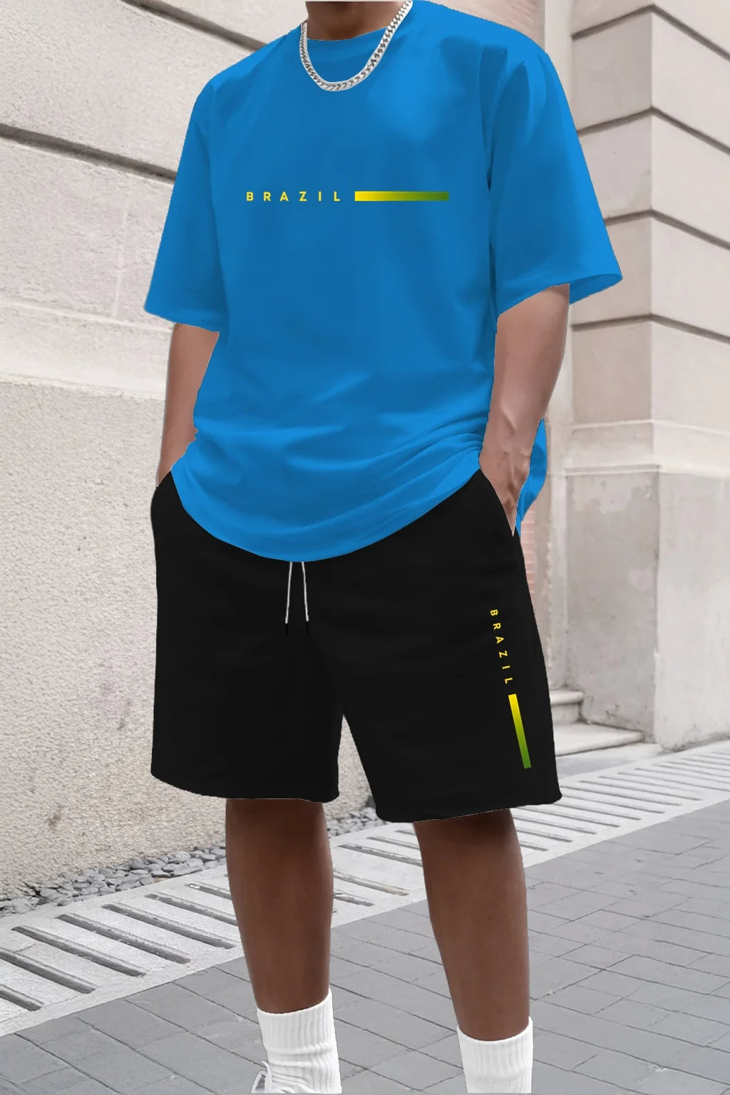 Men's Tracksuit 2 Piece O-neck Short Sleeve Shirt Shorts Set Men's Running Suit Plus Size T shirts Man Clothing Summer T-shirt