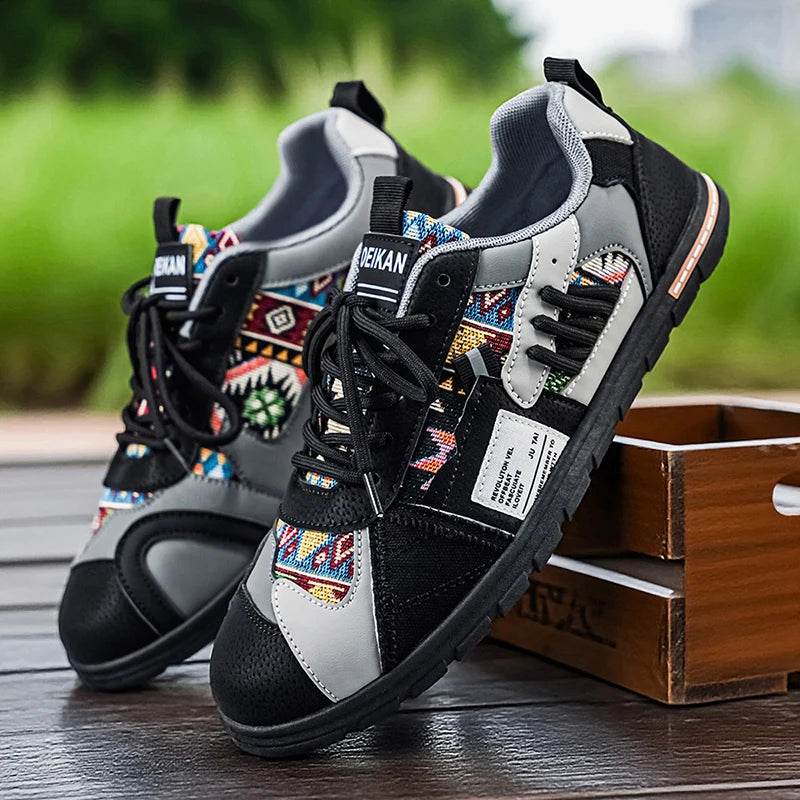 Four Seasons Large-Sized Men's Simple, Lightweight, Comfortable Leisure Sports Shoes - Trendy, Versatile, Durable High-Quality B