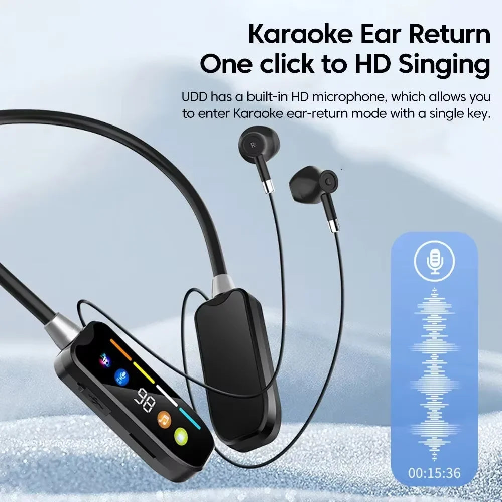 Wireless Earphones Bluetooth 5.4 Neckband Headphones LED Display Noise Reduction MIC Gaming HIFI Headset For Sports Outdoor