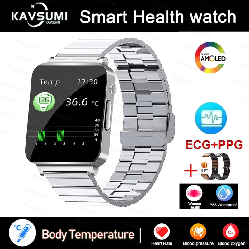 2025 New Blood Lipids Smart Watch Men ECG+PPG Heart Rate Body Temperature Monitor Women Smartwatch Fitness Tracker Sport Watches