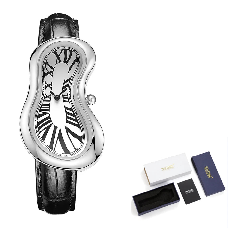 New y2k Fashion Creative Men Women Soft Melting Watch Luxury Streetstyle Irregular Shape Dial Unique Design Quartz Watch