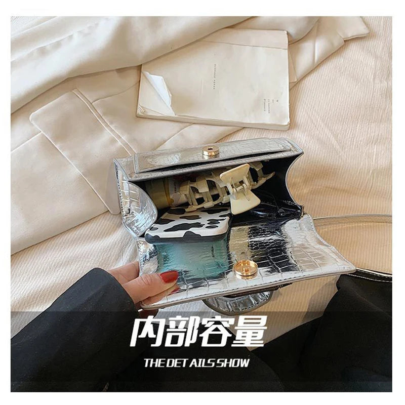 Women's Bag 2026 Fashion High-end Patent Leather Glossy Shoulder Small Square Bag Trendy Chic Handbag Crossbody Bags for Women