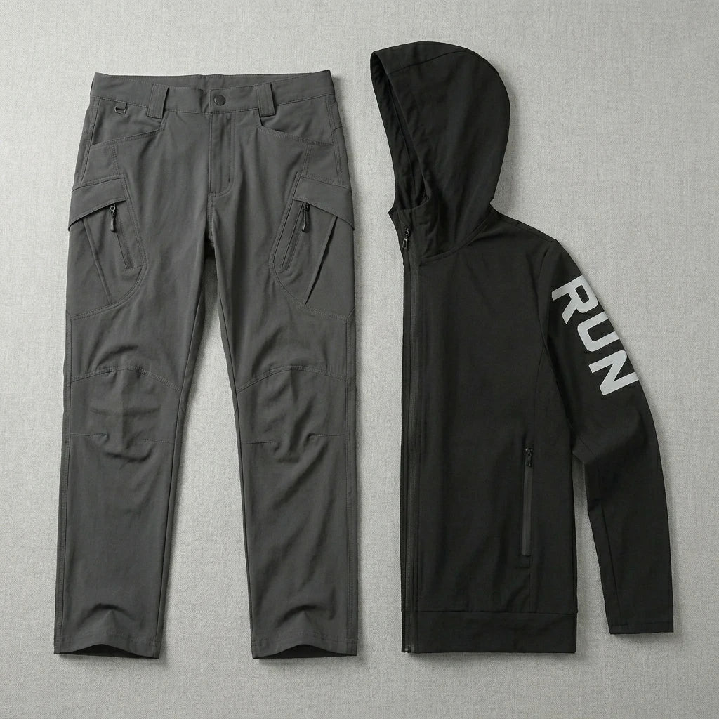 Men Tracksuit Fitness Full Set Training Suit for Marathon Training Cycling Jogging 2 Pcs Running Suit Set Gym Sportswear