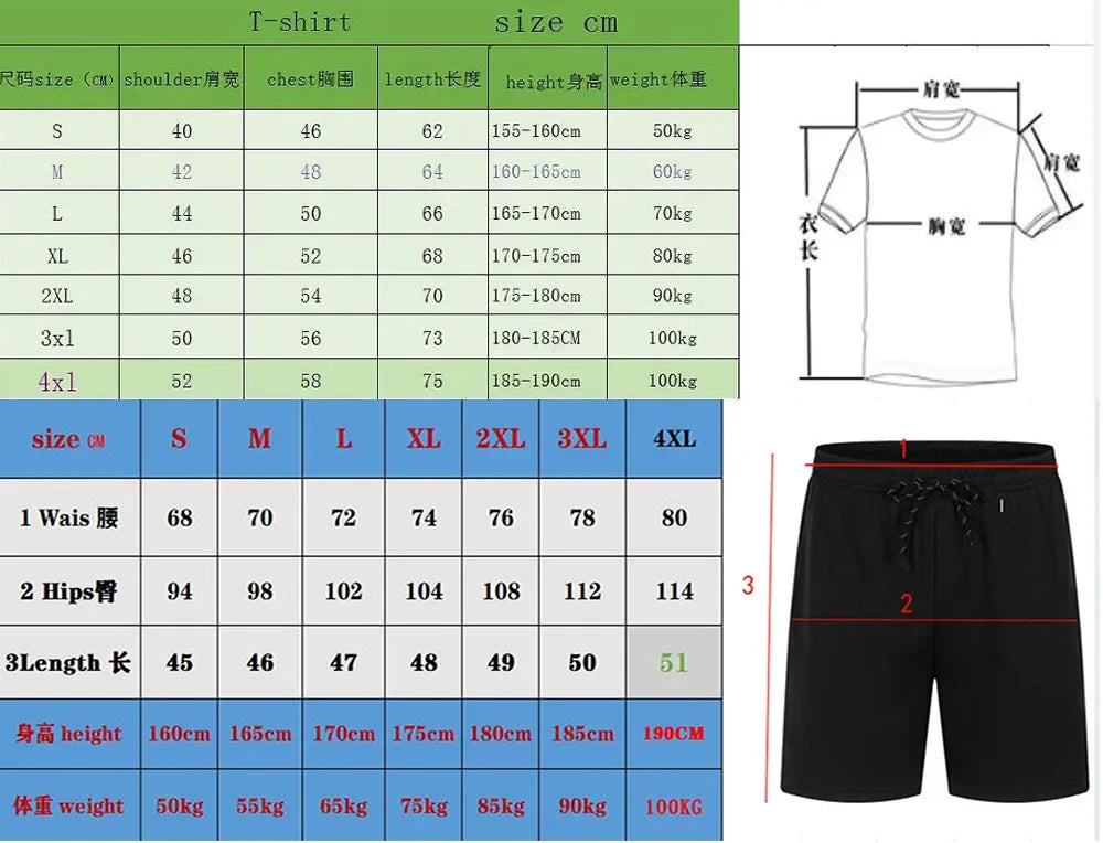 Men's Tracksuit Single Piece Versatile Short-sleeved T-shirt and Sports Short Daily Casual Quality Summer Outdoors Jogging Sport
