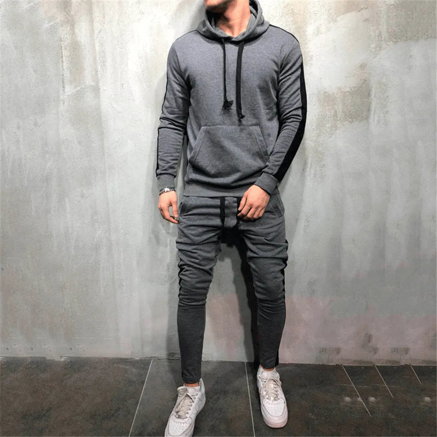 2024 New Autumn Men Running Set Men Sport Suits Sportswear 2Pcs Tracksuit Sportswear Hoodies Sweatshirt&Pant Suit Men Sports Set