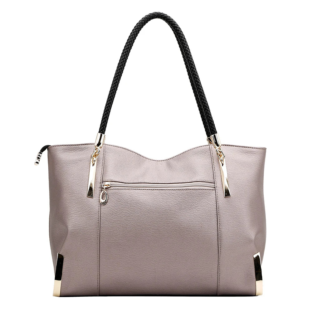 FOXER Brand Stylish Women Cowhide Leather Handbag Female Shoulder Bag Design Luxury Lady Large Capacity Zipper Top-Handle Bags