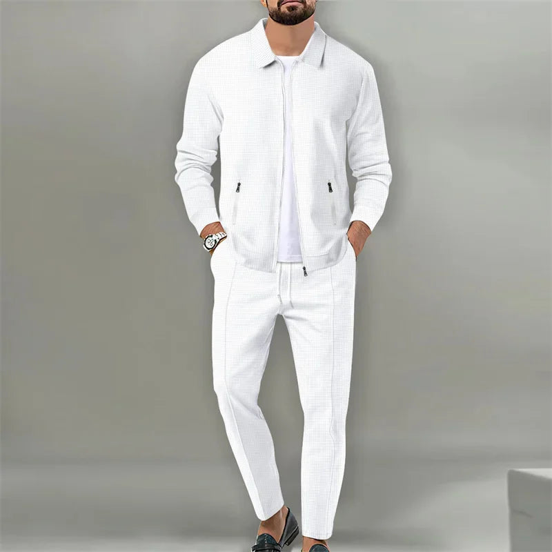 2024 NEW men's tracksuit zipper cardigan running suit men Jacket   Pants 2 Piece Set Sports Suit Autumn High Quality Sportswear