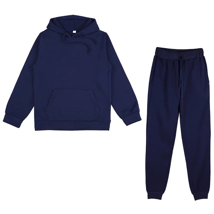 New Round Neck Running Set Long Sleeved Long Pants 2-piece Set Women's Waffle Sports Hoodie Top Men's Women's Fitness Sports Set