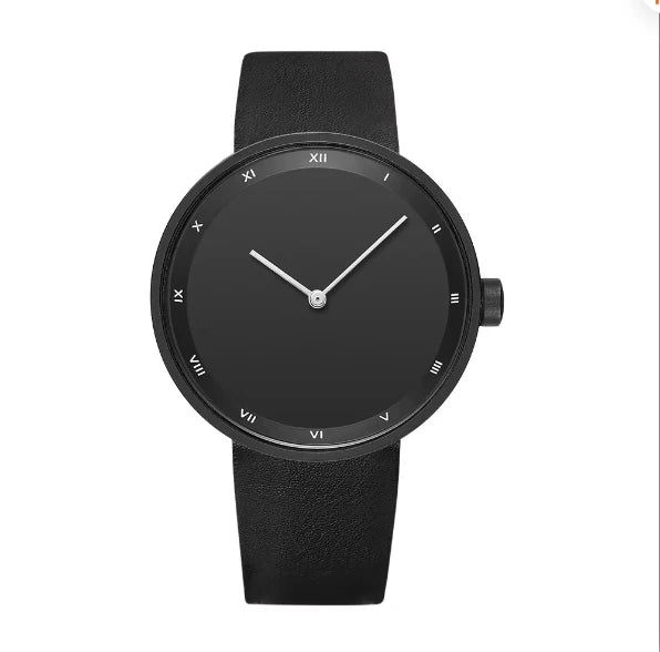 UTHAI Men's Watch Simple Waterproof Trendy Brand Thin Leather Strap Black Male Fashion Quartz Clock Watches