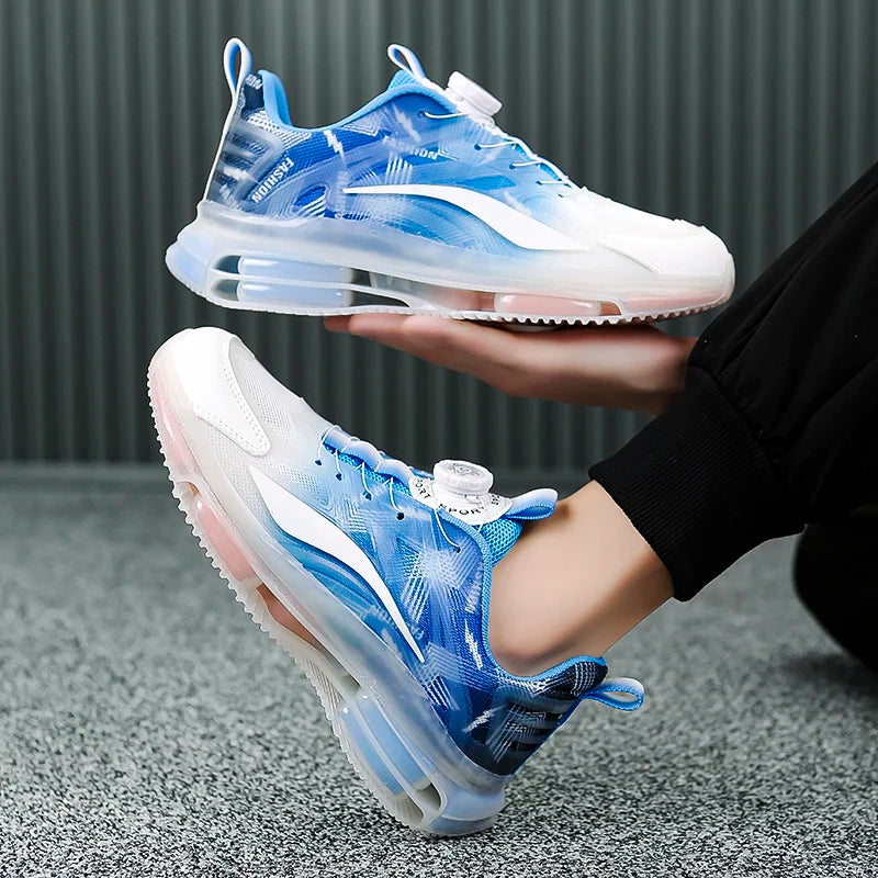 Men's Fashion Sports Basketball Shoes Air Cushion Running Shoes Comfortable Non-slip Breathable Shock Absorption Outdoor Shoes