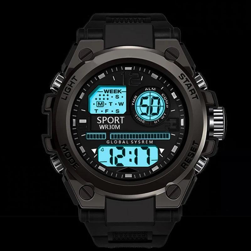 Multifunction Men's Sports Watch Waterproof Luminous Alarm Clock Men LED Digital Watch Large dial Electronic Wristwatch for Man