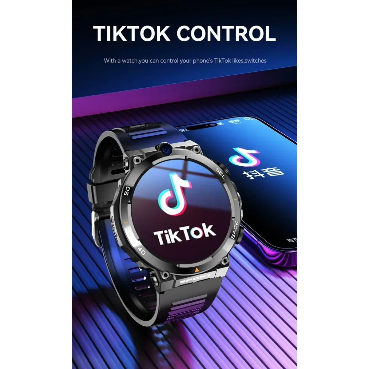 Golden Spike H10 Smartwatch 4G  LTE Android Smart Watch With 1.6'' Amoled 720*720 HD resolution Blue Light GPS Position WIFI