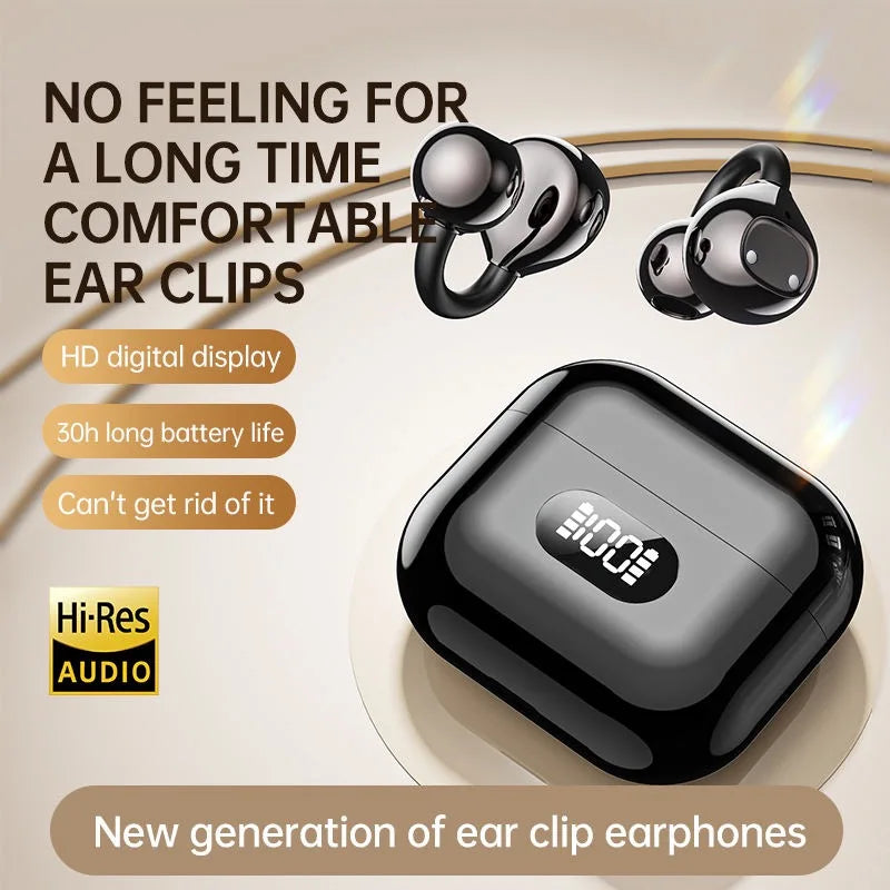 UYUXIO AI Language Translator Earphone with 150 Online Languages Clip On OWS Real Time Translation Earbuds for Business Travel