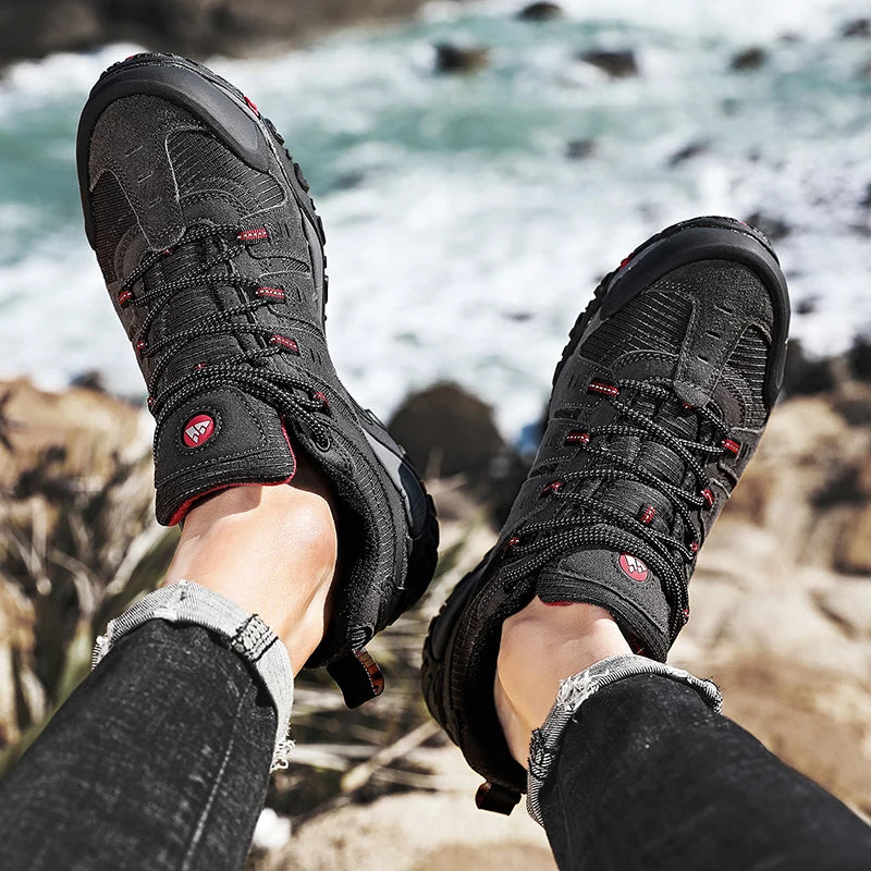 Running Shoes Summer Sports Shoes Men's Shoes Spring And Autumn Breathable Casual Walking Shoes Lace-Up Lightweight Solid Color