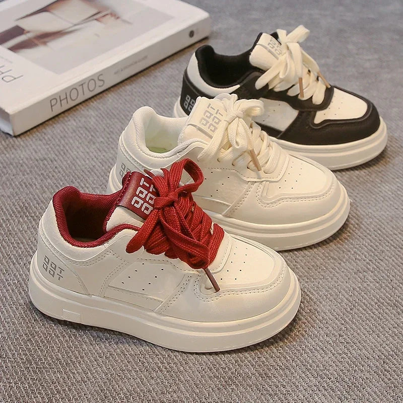 Kids Sports Shoes Non-slip Soft Sole Boys Girls Casual Shoes White Trendy 2025 New Fashion Children Sneakers Breathable Comfort