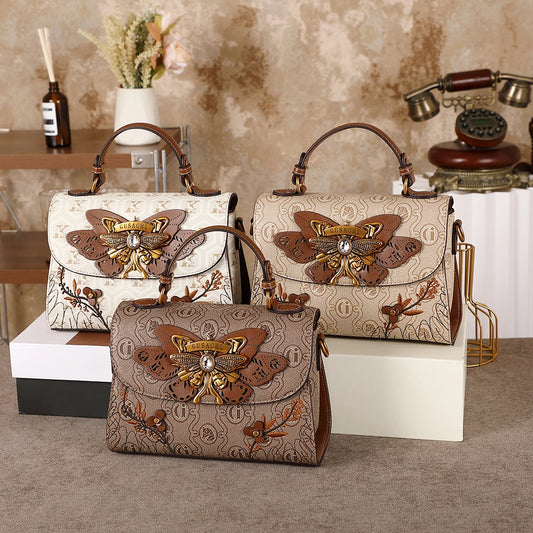 Ladies' handbag, vintage heavy-duty handbag, 2026 season new, high-end and niche design, single shoulder crossbody bag, daily bu