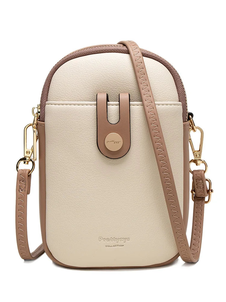 2023 Spring and summer new mobile phone bag female Japanese and South Korean PU soft small fresh high-grade fashion zipper large