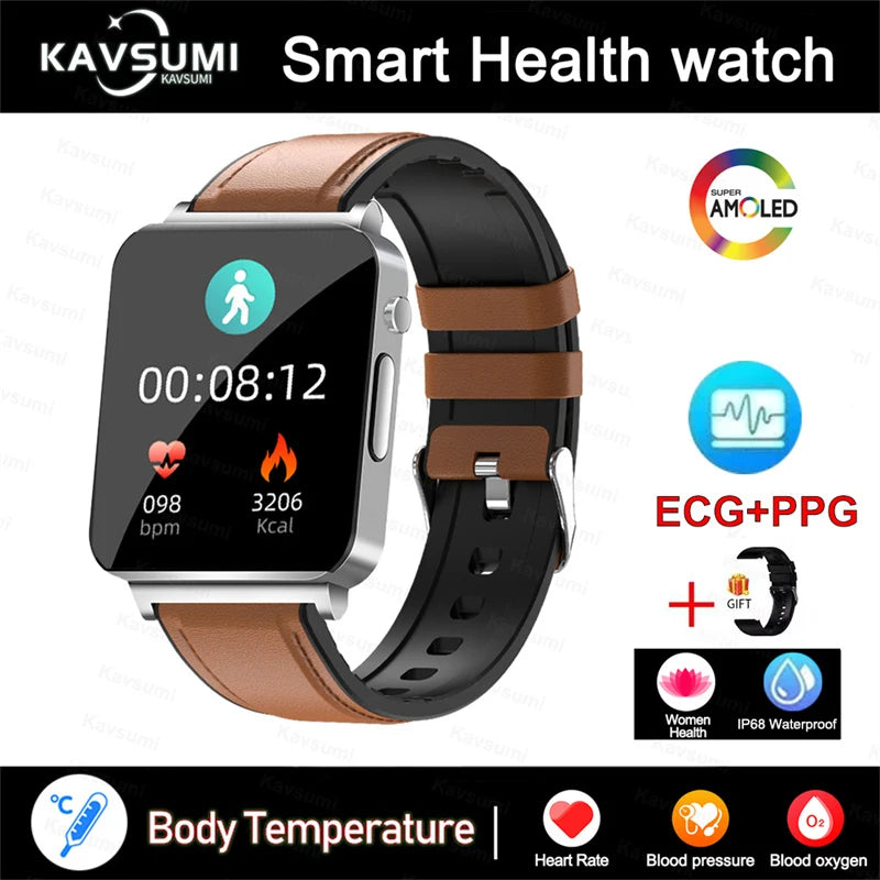 2025 New Blood Lipids Smart Watch Men ECG+PPG Heart Rate Body Temperature Monitor Women Smartwatch Fitness Tracker Sport Watches
