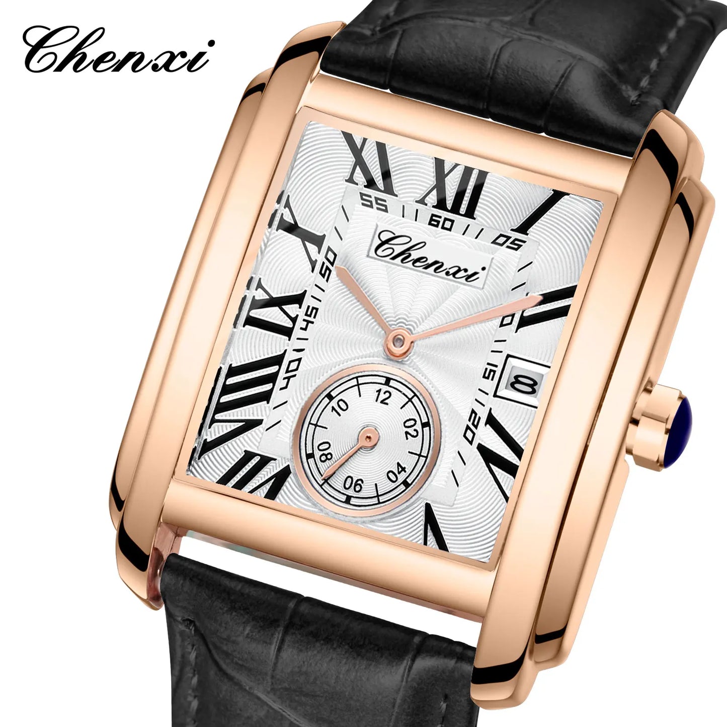 Top Business Luxury Brand Men's Watches High-end Square Dial Luminous Waterproof Running Seconds Men's Quartz Watch Original