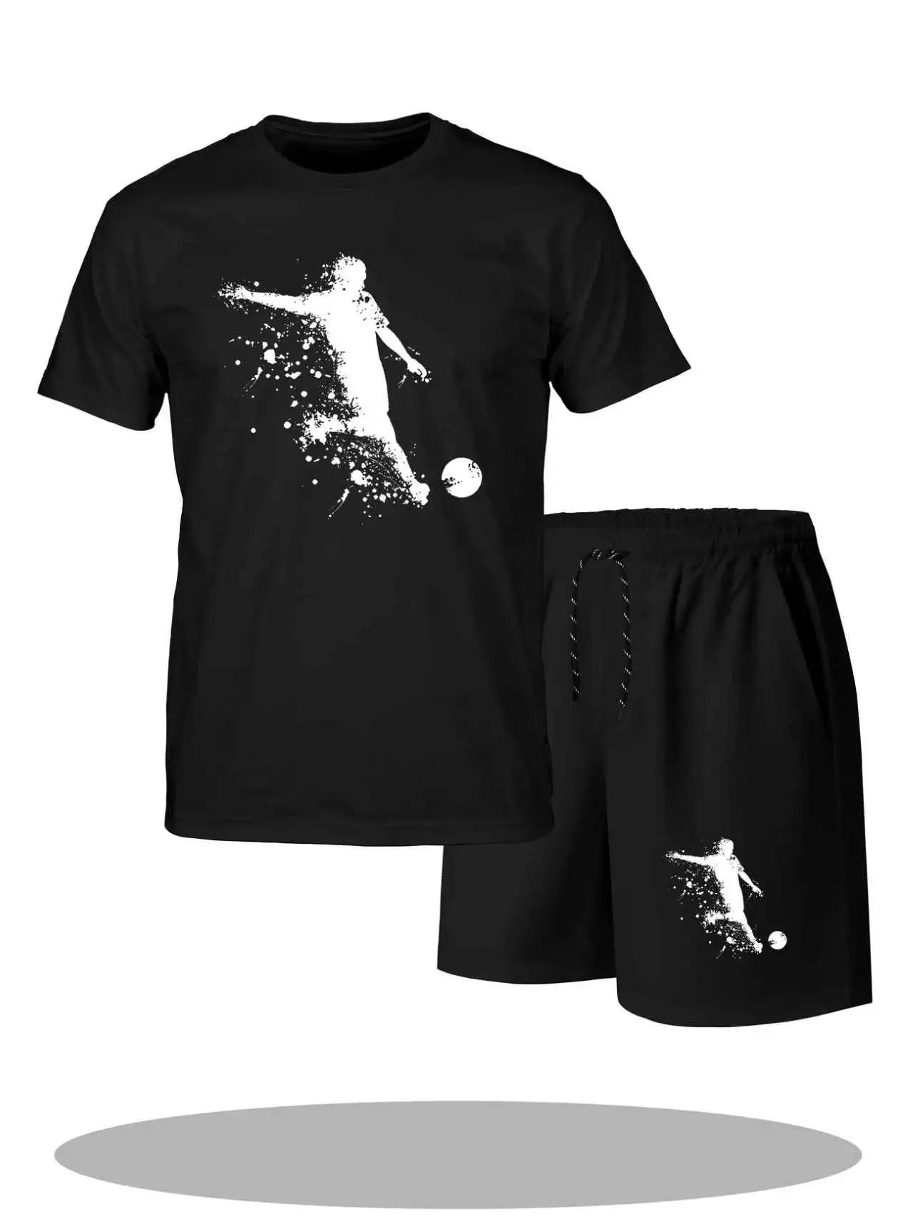 Men's Tracksuit 2 Piece O-neck Short Sleeve Shirt Shorts Set Men's Running Suit Plus Size T shirts Man Clothing Summer T-shirt