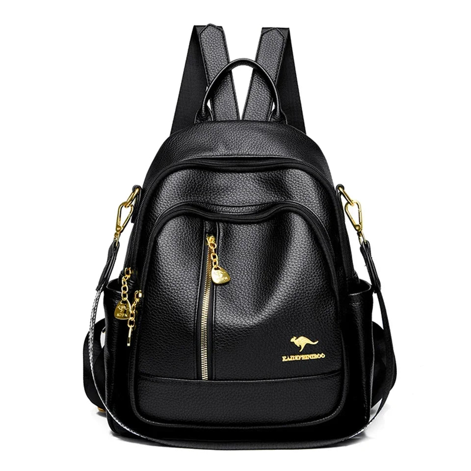Genuine Original Leather Brands Backpack For Women Student School Bag Rucksack Luxury Design Back Pack Large Capacity Sac A Dos