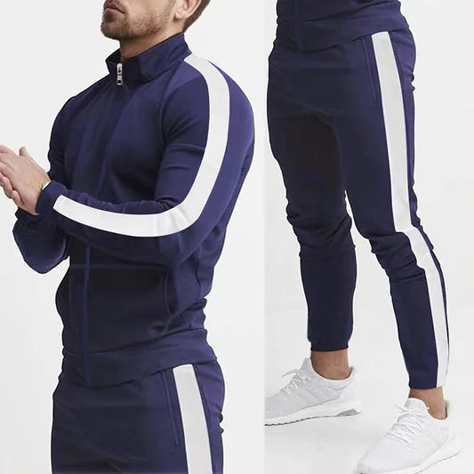 Sport Suits for Men's Y2K Fashion Streetwear 2 Piece Set Autumn Winter Male Tracksuit Sets Zipper Stand Collar Jackets+Pant Sets