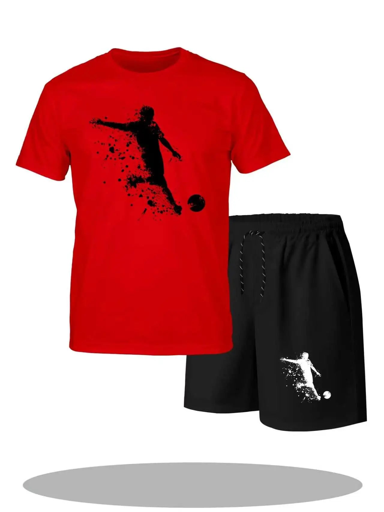 Men's Tracksuit 2 Piece O-neck Short Sleeve Shirt Shorts Set Men's Running Suit Plus Size T shirts Man Clothing Summer T-shirt
