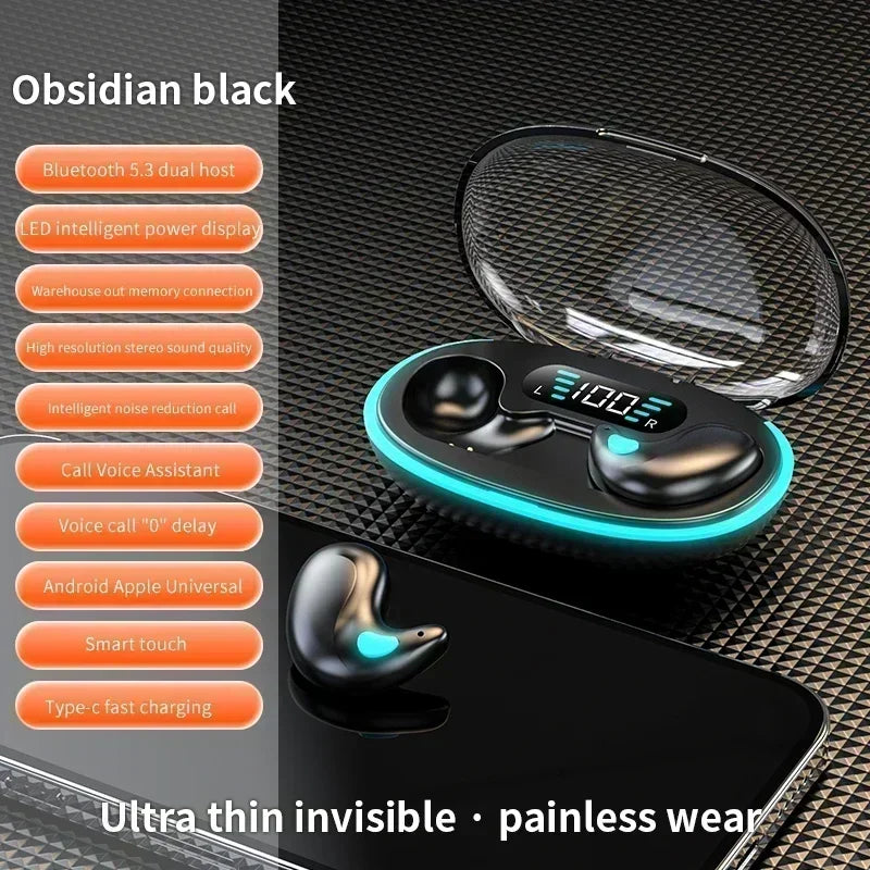 X55 Mini Wireless Earphones Bluetooth Headphones Noise Reduction Sport Game Sleep Bluetooth 50 Earbuds HIFI Stereo Music Headset