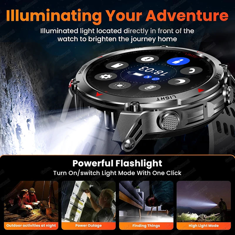 New Swim Military GPS Position Smart Watch Men Map Route Tracking Watches 30M Waterproof Tactics Fitness Sport Outdoors Bracelet