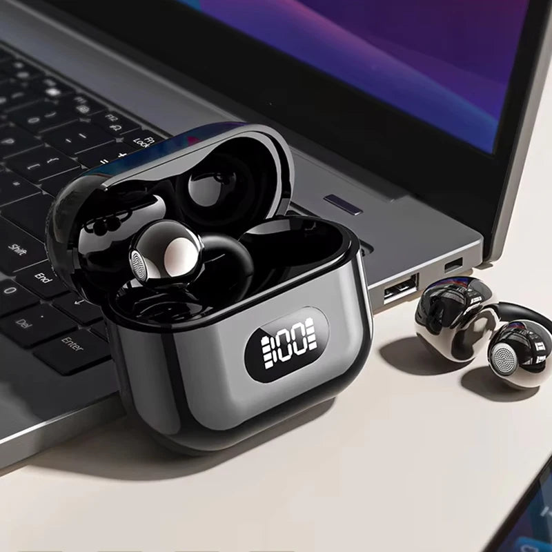 UYUXIO AI Language Translator Earphone with 150 Online Languages Clip On OWS Real Time Translation Earbuds for Business Travel