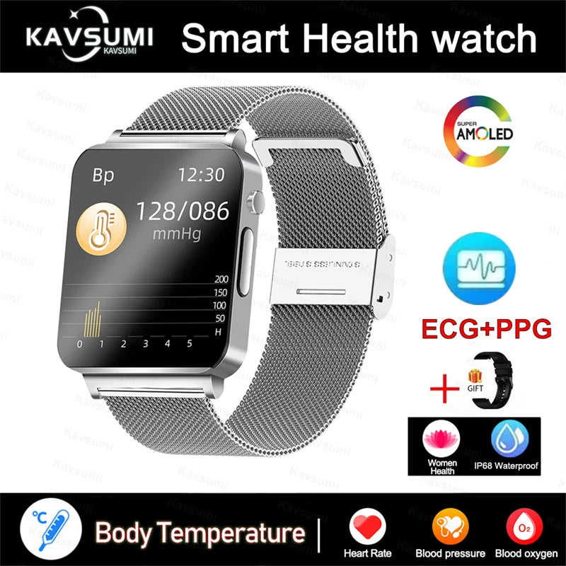 2025 New Blood Lipids Smart Watch Men ECG+PPG Heart Rate Body Temperature Monitor Women Smartwatch Fitness Tracker Sport Watches