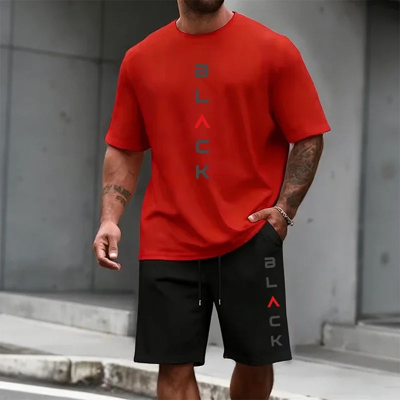 Men Tracksuit Summer Casual T-shirt&shorts Urban Fashion Short Sleeve Sportswear Home Outdoor Comfort Cool Outfit Men's Clothes