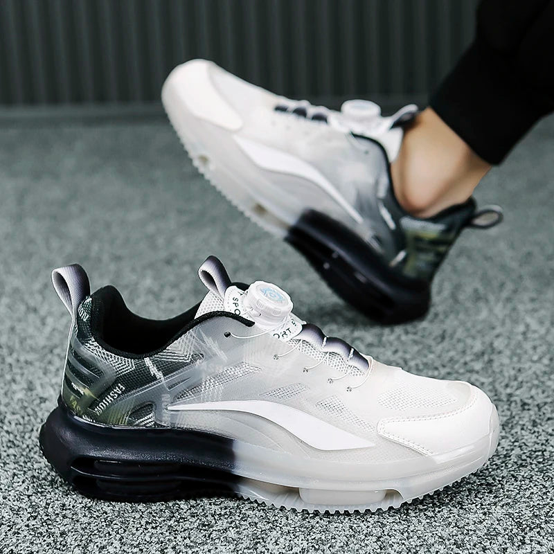 Men's Fashion Sports Basketball Shoes Air Cushion Running Shoes Comfortable Non-slip Breathable Shock Absorption Outdoor Shoes