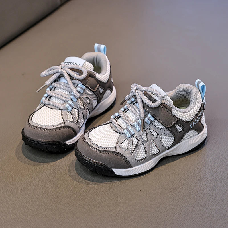 Kids School Sports Shoes Fashion Lightweight Boys Girls Outdoor Sneakers Mesh Breathable Non-slip Children Causal Running Shoes