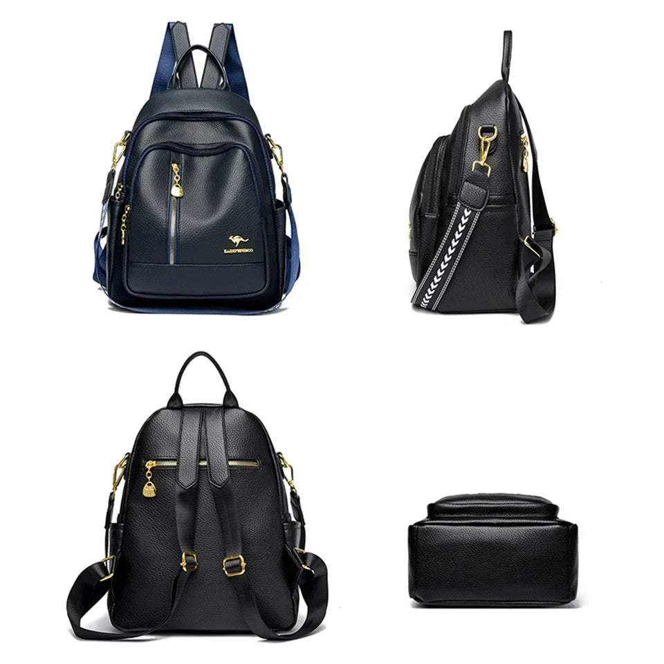 Genuine Original Leather Brands Backpack For Women Student School Bag Rucksack Luxury Design Back Pack Large Capacity Sac A Dos