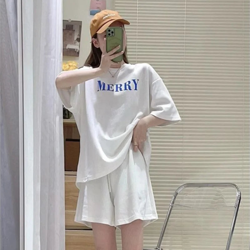 Casual Tracksuit Woman Shorts Stylish Short Sets for Women 2 Pieces Classic Summer Fashion 2025 Top and Bottom New in Matching