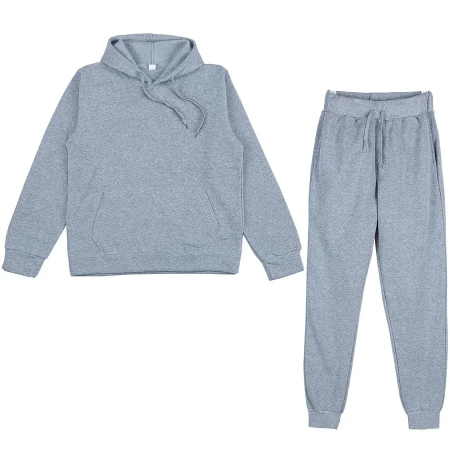 New Round Neck Running Set Long Sleeved Long Pants 2-piece Set Women's Waffle Sports Hoodie Top Men's Women's Fitness Sports Set
