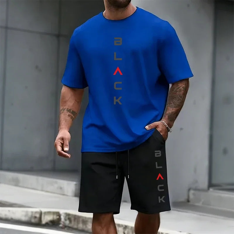Men Tracksuit Summer Casual T-shirt&shorts Urban Fashion Short Sleeve Sportswear Home Outdoor Comfort Cool Outfit Men's Clothes