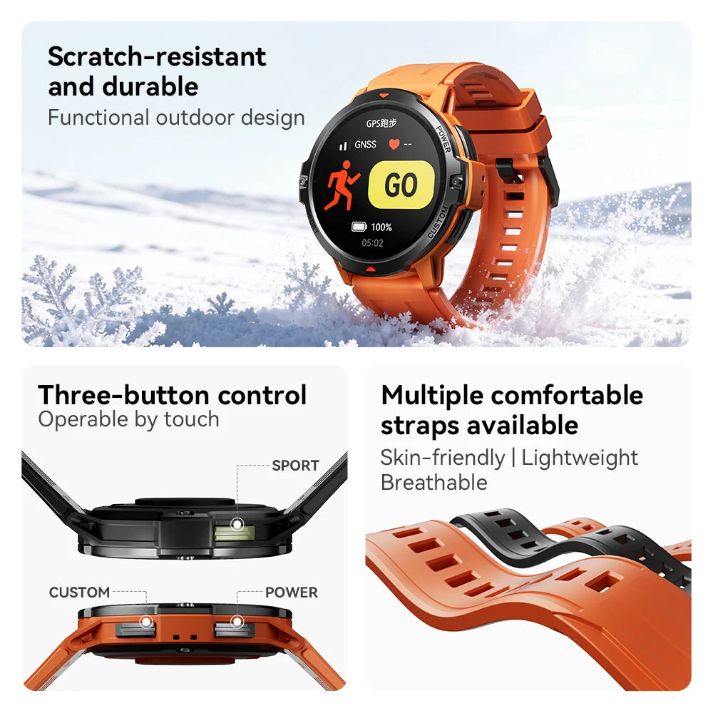 Dido AI Fit Pro GPS Outdoor Smartwatch 24H Heart Rate Blood Oxygen Sleep 3ATM Swim Waterproof 100+ Sports Modes Smart Watchs