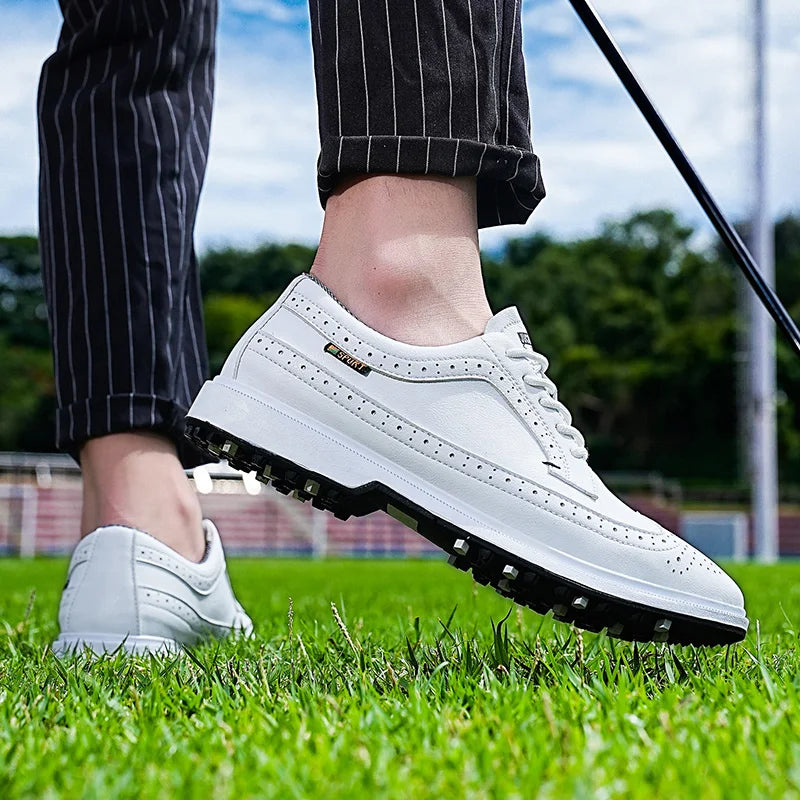 Golf Sports Shoes Men Waterproof high-Quality Leather Golf Competition Sports Shoes Formal Shoes Golf Course Men Training Shoes