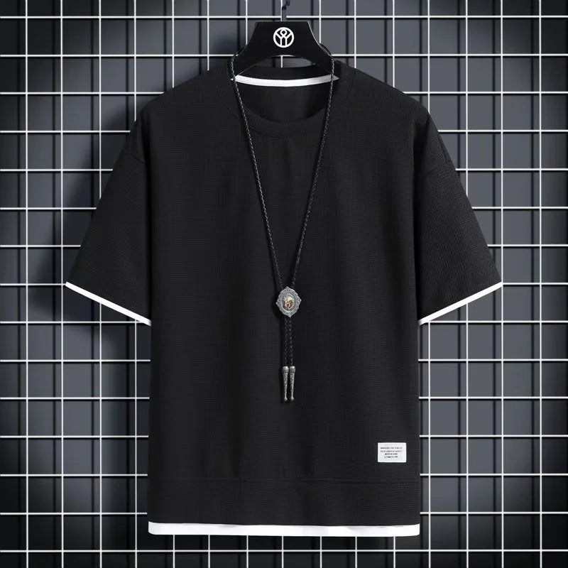 Men Summer Tracksuit Short T-Shirt +Shorts Set Sports Fashion Outfit Casual Sets Oversized Male Clothing Streetwear Suit for Men