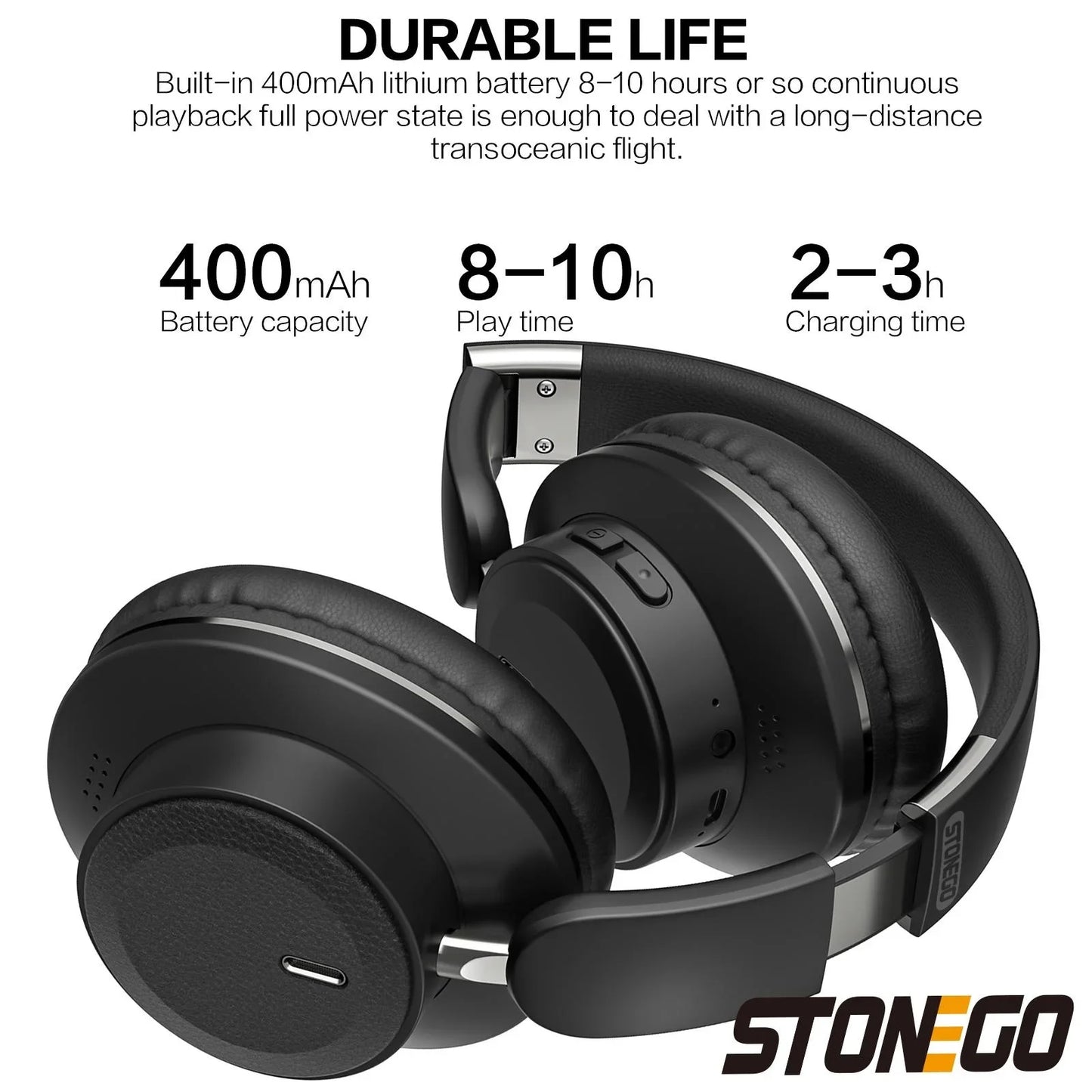 Portable Foldable Wireless Headphones High Resolution Sound Noise Cancellation Comfortable All Day Wear