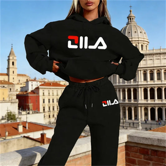 Women's Tracksuit Quality Two Piece Set for Women Fashion Jogging Sweatshirt Suit Drawstring Sports Daily Hooded