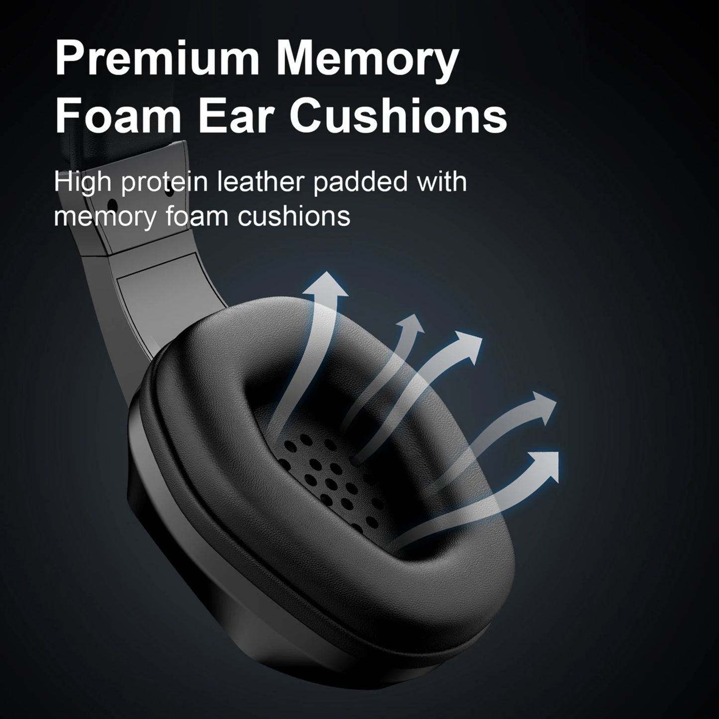 Wireless BT Gaming Headset with LED Lights, Low Latency Gaming Headphones, 40mm Drivers, Over-Ear Gaming Earphones with Omnidire