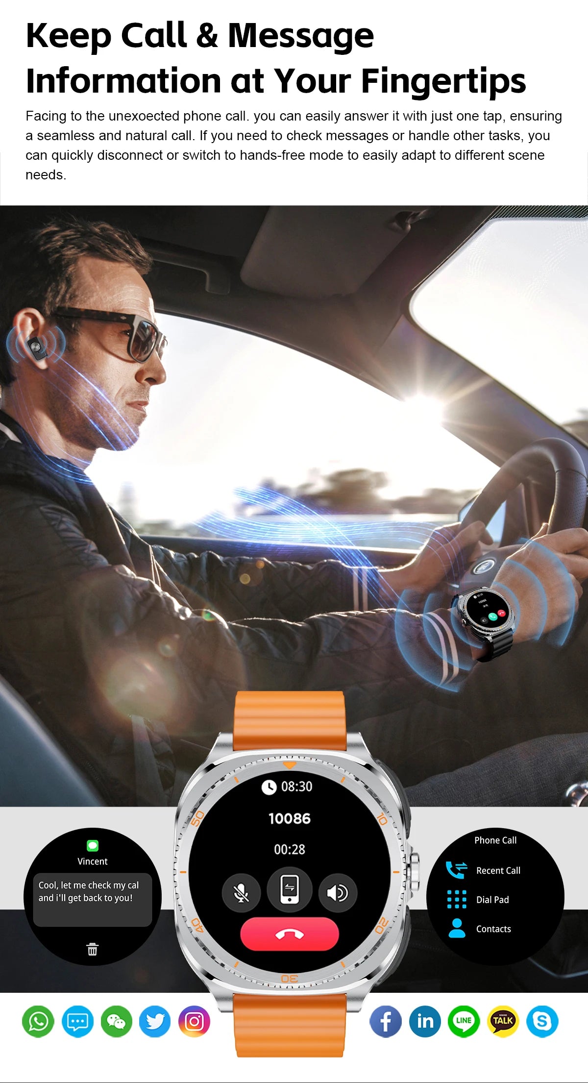 New watch earphones 2-in-1 smartwatch, Health monitoring device, wireless calling, 100+sports mode male and female smartwatches