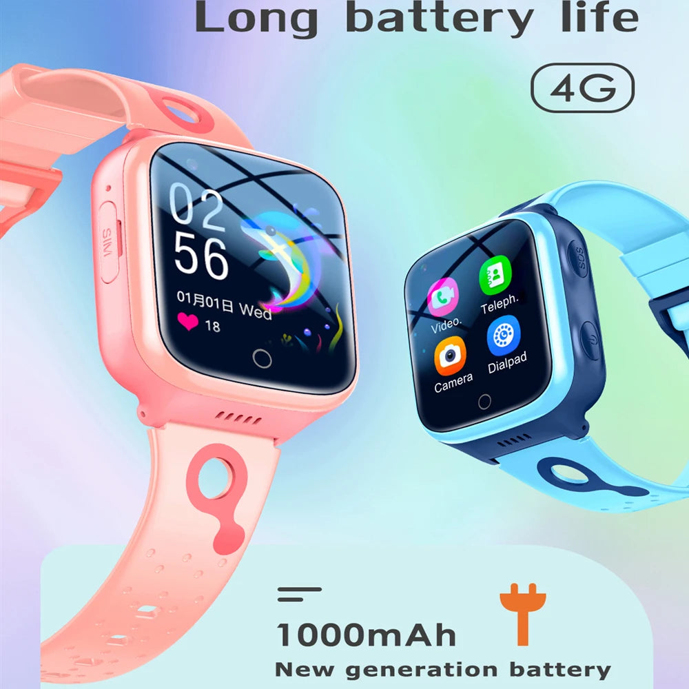 Hot 4G Kids Smartwatch 1000 Mah WiFi GPS LBS Tracker SOS Video Call Children Smartwatches IP67 Waterproof Phone Watch Boys Girls