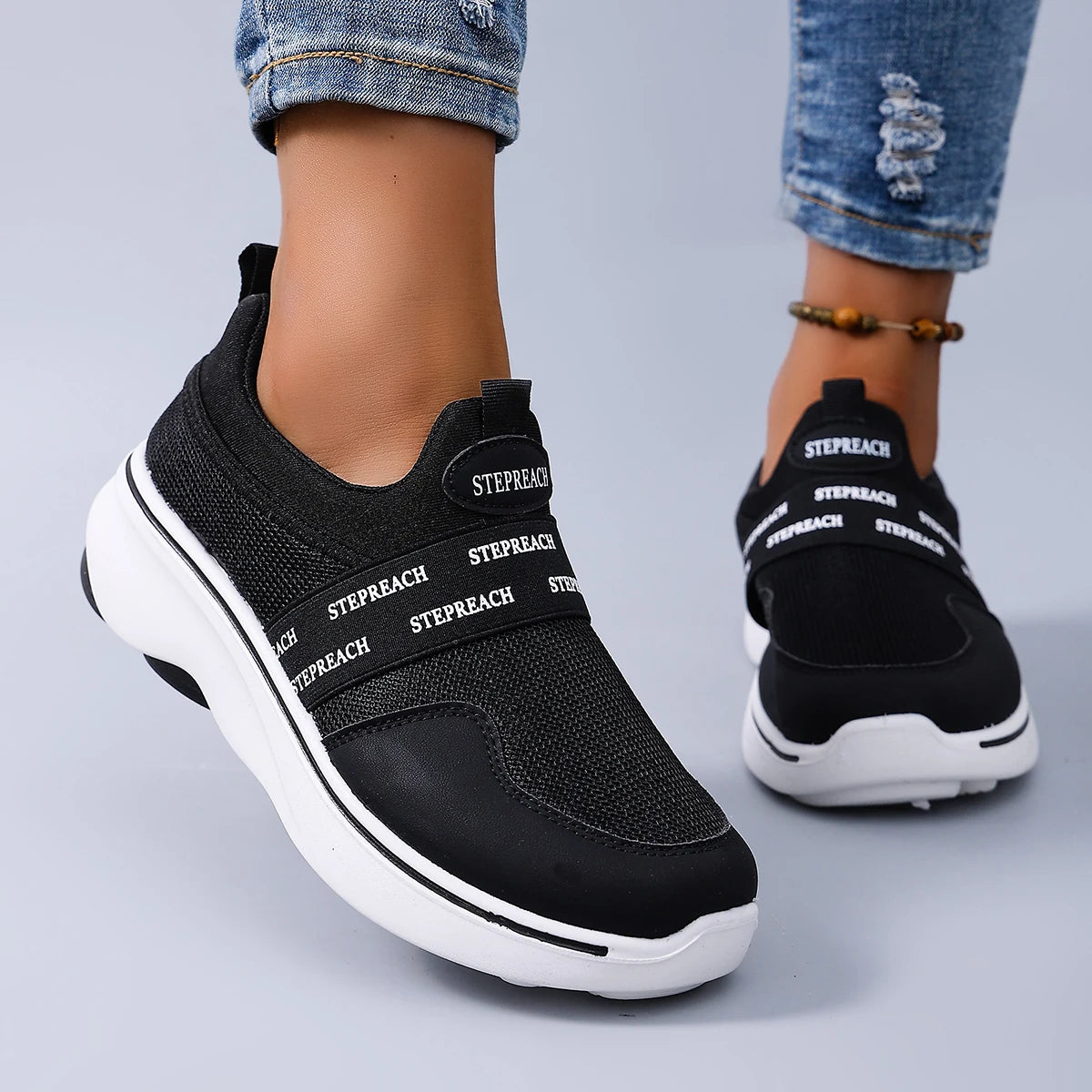 Women's Sports Shoes for Spring and Autumn, Casual Running Shoes, Mesh Shoes, Breathable Comfort, Durable, Lightweight, Lazy Sho