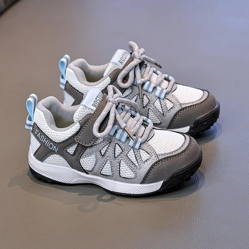 Kids School Sports Shoes Fashion Lightweight Boys Girls Outdoor Sneakers Mesh Breathable Non-slip Children Causal Running Shoes