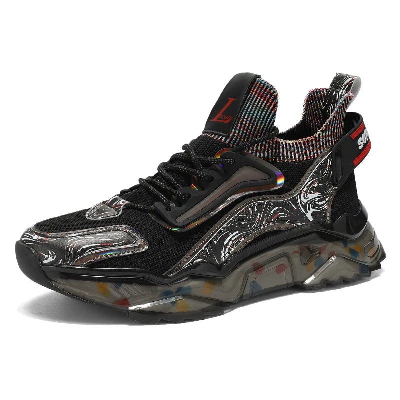 Men's new casual sports shoes four season fashion versatile comfortable thick sole breathable anti slip running casual sneakers